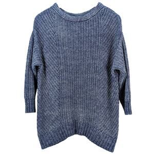 LOFT Lou & Grey Marled Knit Sweater Hygge Cozy Nautical Preppy Casual Blue Small